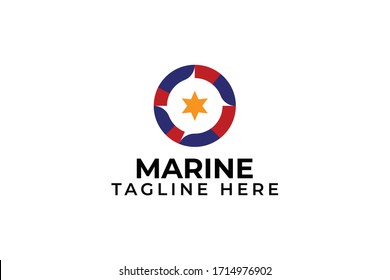 circle marine badge logo vector concept with simple, modern and elegant styles on white background