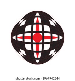 A circle mark that forms the eye. Abstract circle
