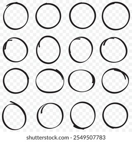 Circle marker isolated on background. Marker circle hand drawn. Circle marker png. eps 10.
