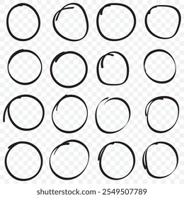 Circle marker isolated on background. Marker circle hand drawn. Circle marker png. eps 10.