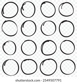 Circle marker isolated on background. Marker circle hand drawn. Circle marker png. eps 10.