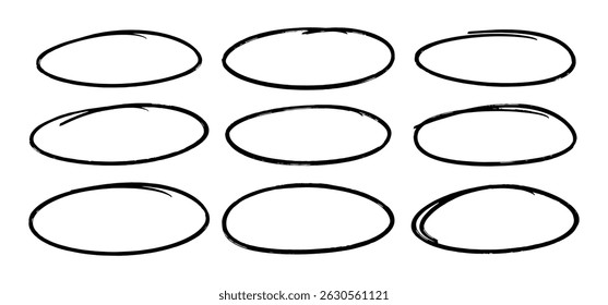 Circle Marker Vector Line Brush Stroke