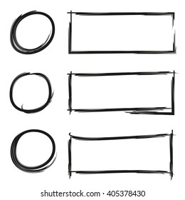 circle markers hand drawn frame set, grunge frames