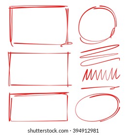 circle markers,rectangle  highlighter, doodle line, underlines