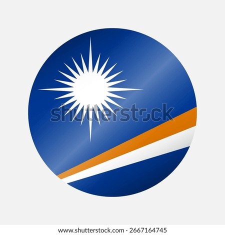 Circle Marshall Islands national flag highlight icon, sticker