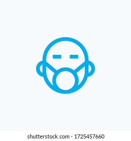 Circle mask logo design template vector