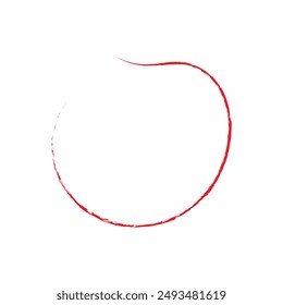 Circle material set (brush and pen) handwritten with a red pen . design eps 10