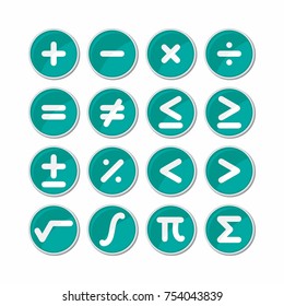 Circle mathematics symbol icon vector.