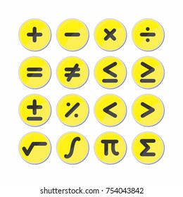 Circle mathematics symbol icon vector.