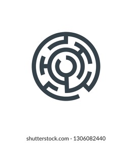 circle maze concept logotype template design. Business logo icon shape.  circle maze simple logo illustration