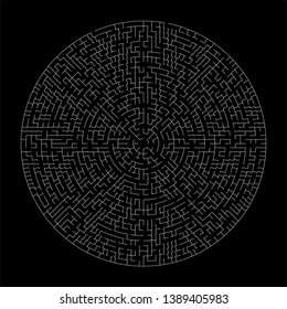 Circle Maze Dark BG. Making Decision Concept