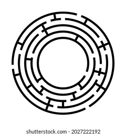circle maze, the game for brain training, start and finished, the go to the goal or target, mission and strategy, complexity way