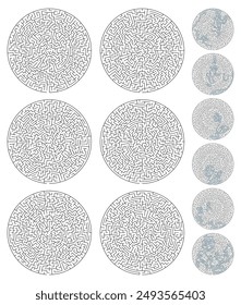 Circle maze game collection with solutions for Cnc. laser cutting or kdp 
