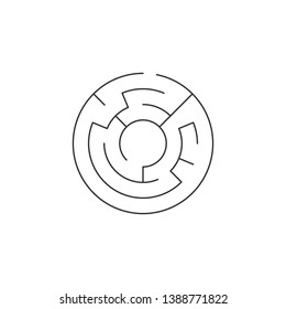 circle maze icon, Vector illustration isolated on white background