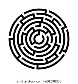 Circle Maze Icon Vector Illustration Stock Vector (Royalty Free ...