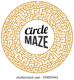 Circle Maze. Labyrinth with Entry and Exit. Find the Way Out Concept. Transportation. Logistics Abstract Background Concept. Transportation and Logistics Concept. Vector Illustration.