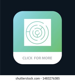 Circle, Circle Maze, Labyrinth, Maze Mobile App Button. Android and IOS Glyph Version