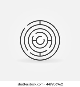 Circle maze linear icon. Vector circular labyrinth outline sign. Business puzzle concept symbol