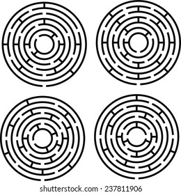 circle maze set (vector)