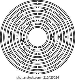 Circle Maze Vector Stock Vector (Royalty Free) 212425021 | Shutterstock