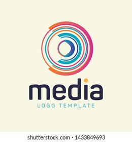 Circle MEDIA logo. Media logo design. 