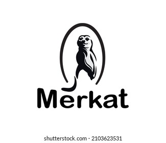 circle meerkat logo template illustration inspiration
