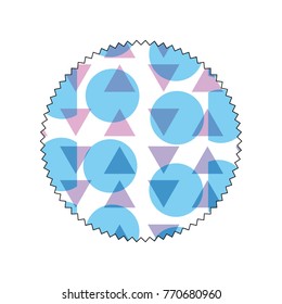 circle with memphis geometric figure background