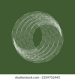 circle mesh bagel dynamic in green background