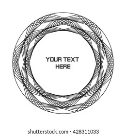 Circle mesh geometric frame. Net round frame, vector. Vector illustration EPS10. Technologically advanced frame made in the form of weaving mesh. Strung bundles in a circle.