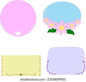 Circle message frame vector set