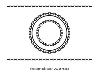 Circle Metal Chains Bracelet Border Frame vector logo