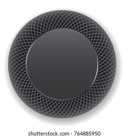 Circle metal glossy button with place for your text or icon - isolated on white background. Vector illustration.
