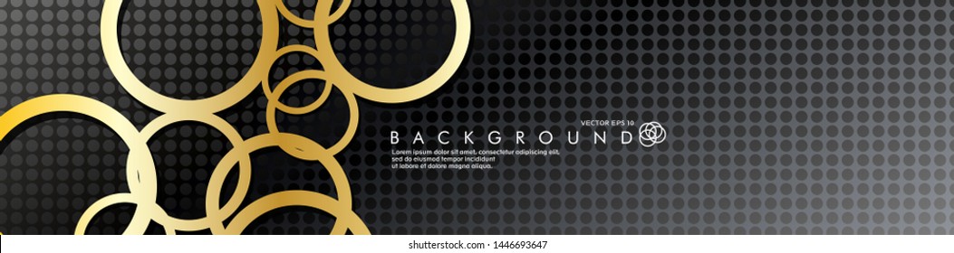 circle with a metal pattern background. Vector gold circle design overlaps in EPS 10