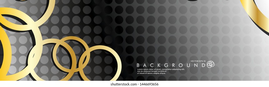 circle with a metal pattern background. Vector gold circle design overlaps in EPS 10