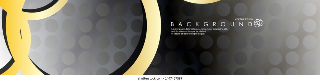 circle with a metal pattern background. Vector gold circle design overlaps in EPS 10