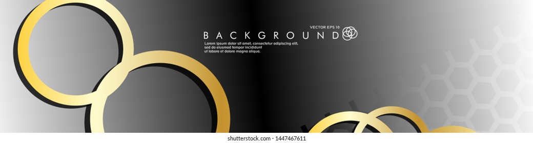 circle with a metal pattern background. Vector gold circle design overlaps in EPS 10