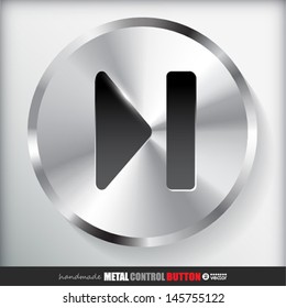 Circle Metal Shuffle Button.  Vector eps 10 Illustration. 