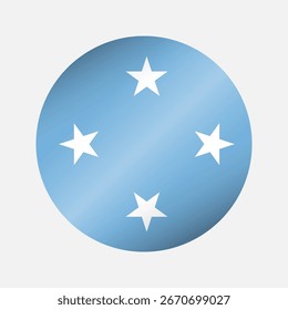 Icono de la bandera nacional de Micronesia del círculo, etiqueta engomada