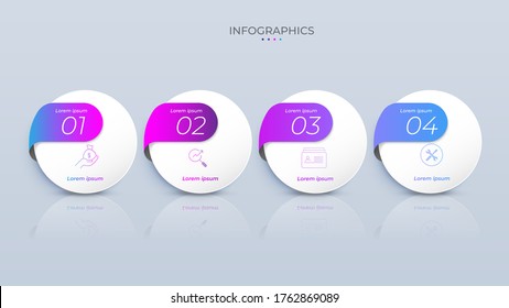circle in minimal chart origami paper color in Vector and info-graphic template for diagram presentation chart
and business concept with 4 element options
