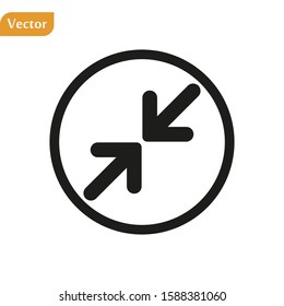Circle, minimize icon vector, minimize solid illustration, pictogram isolated on black eps10