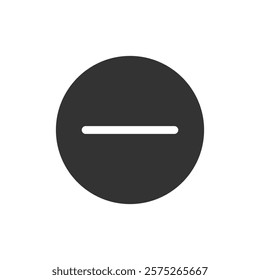 Circle with minus glyph icon. Vector illustration