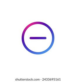 Icono de círculo menos con efecto de degradado púrpura.