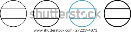 Circle Minus Icons Set in Outline and Colored Line Styles