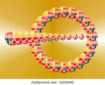 circle of mirror balls in german colors with gold background