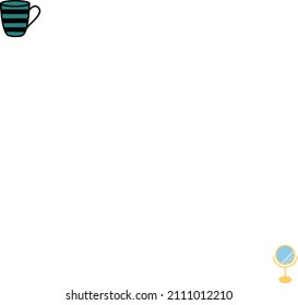 Espejo circular, ilustración, vector sobre un fondo blanco.