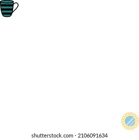 Circle mirror on the wall, illustration, vector on a white background.