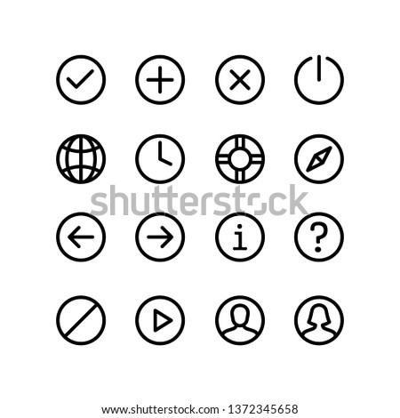 Circle miscellaneous icons set