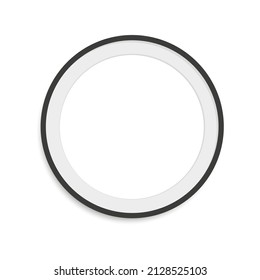 circle mock-up frame on white background