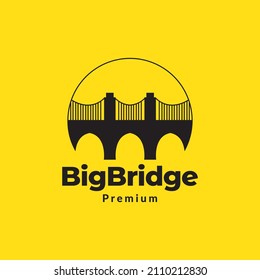 diseño del logotipo del puente moderno de círculo del lago, símbolo gráfico vectorial, ilustración del icono