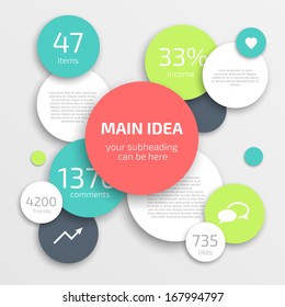 Circle modern business Infographics design template. Can be used for workflow layout, banner, diagram, web design.